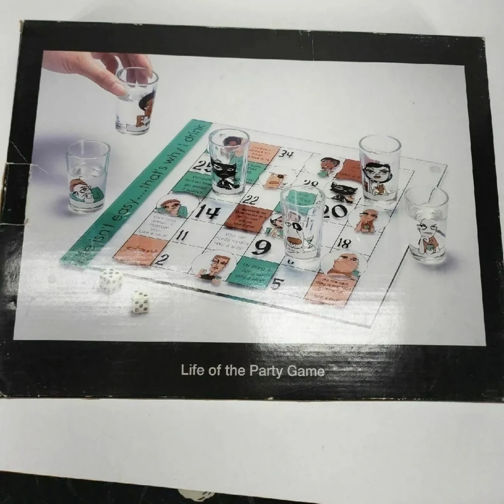 Life of a Party Game/Glace 2dice and 6 shot glasses